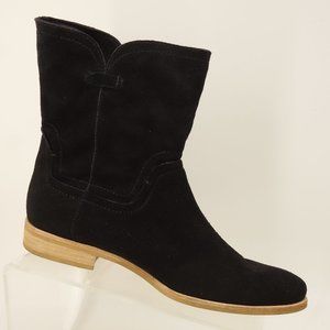 SPLENDID Black Suede Leather Low Heel Boots